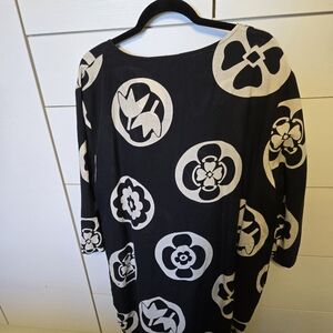 Gudrun Sjoden XL Black and White Patterned Dress / Tunic.